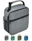 Reusable Insulated Cooler Lunch Bag Leakproof Meal Lunch Box with Multi-Pockets Grey HLC025