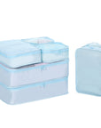 6 Set Travel Packing cubes luggage Organizer Waterproof Shoe Bag Blue  HLC019