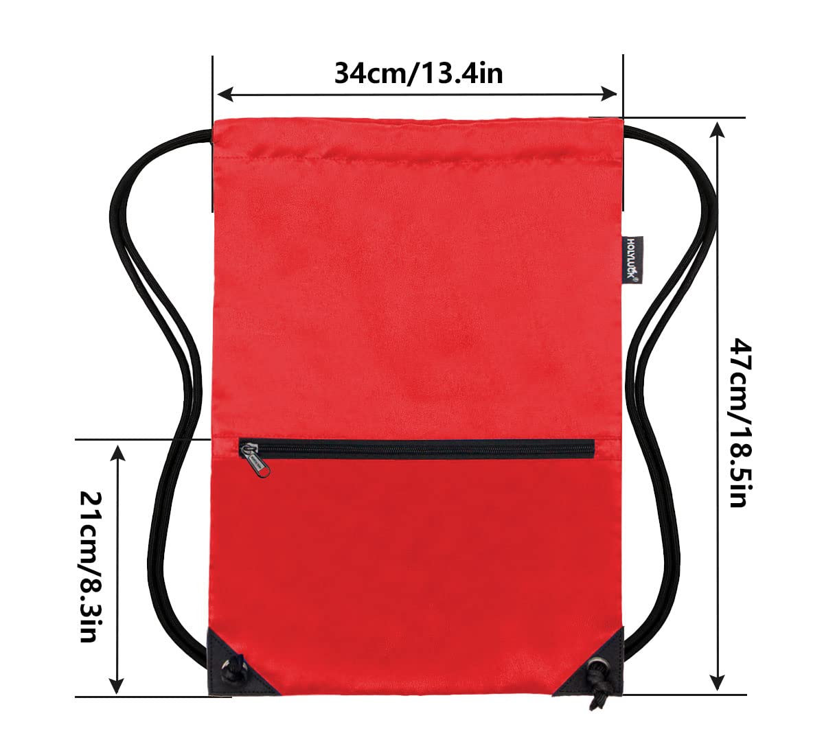 Drawstring Backpack Bag Sport Gym Sackpack Red HLC001