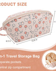 Travel Double Layer Waterproof Organizer Cosmetic Toiletry Bag Cherry HLC091