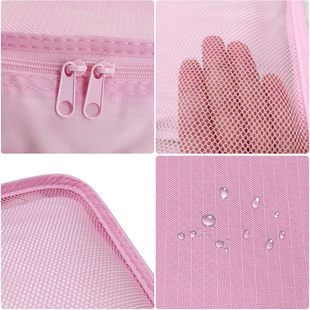 6 Set Travel Packing cubes luggage Organizer Waterproof Shoe Bag Pink  HLC019