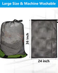 2 Pack Mesh Laundry Bag 24 x 36 inches Sturdy Heavy Duty Drawstring Bag HLC068
