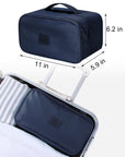 Travel Double Layer Waterproof Organizer Cosmetic Toiletry Bag Navy HLC063