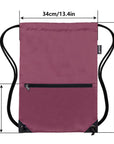 Outdoor Sport Gym Sack Waterproof Drawstring Backpack Bag Burgundy HLC001