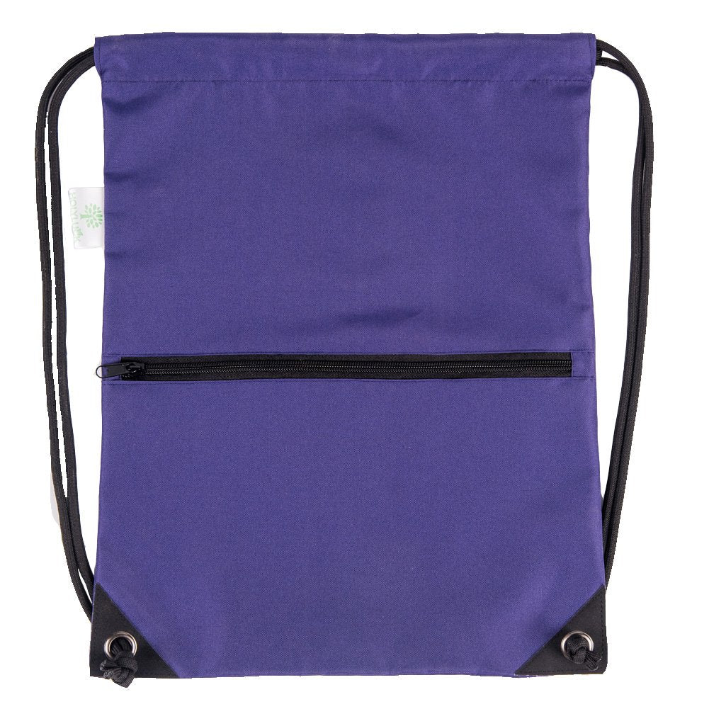 Outdoor Sport Gym Sack Waterproof Drawstring Backpack Bag Purple HLC001
