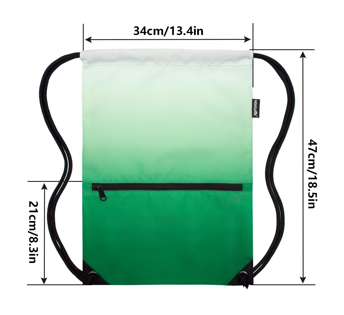 Drawstring Backpack Bag Sport Gym Sackpack Gradient Gradient Green HLC001