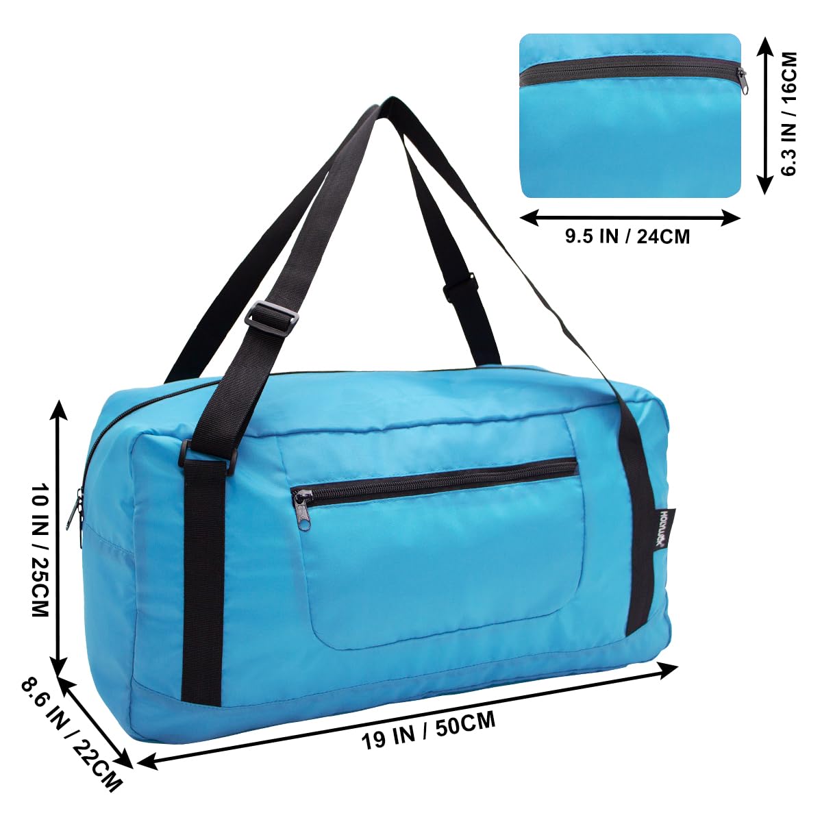 Foldable Travel Duffel Bag For Women & Men Luggage Great for Gym - sky blue HLC008