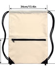 Drawstring Backpack Bag Sport Gym Sackpack Beige HLC001