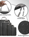 4 Pack Expandable Compression Packing Cubes for Travel, Storage Bag Luggage Black HLC084