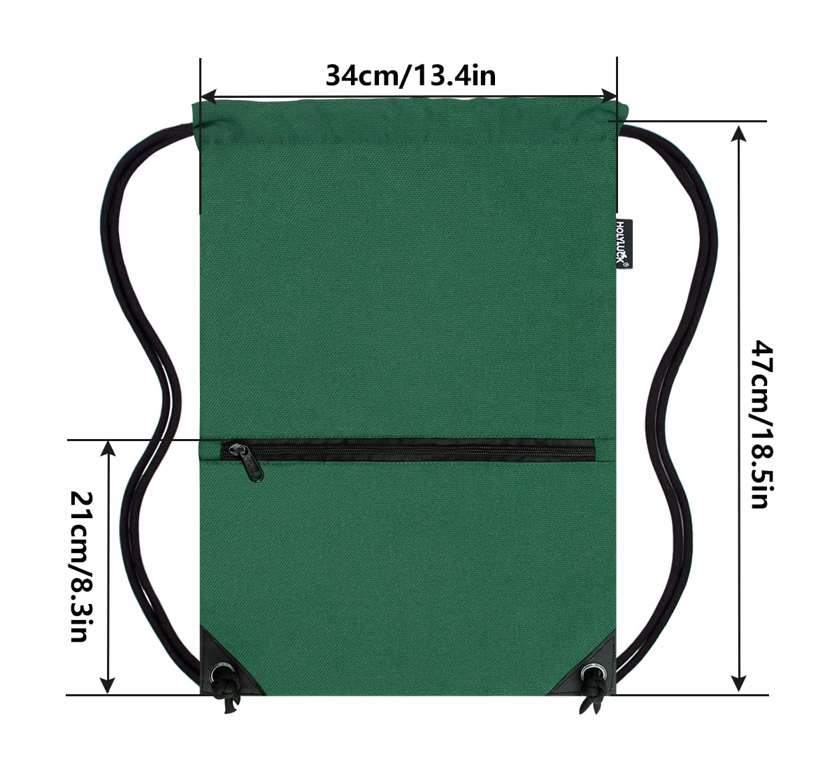 Drawstring Backpack Bag Sport Gym Sackpack Bottle Green HLC001