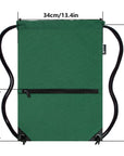 Drawstring Backpack Bag Sport Gym Sackpack Bottle Green HLC001