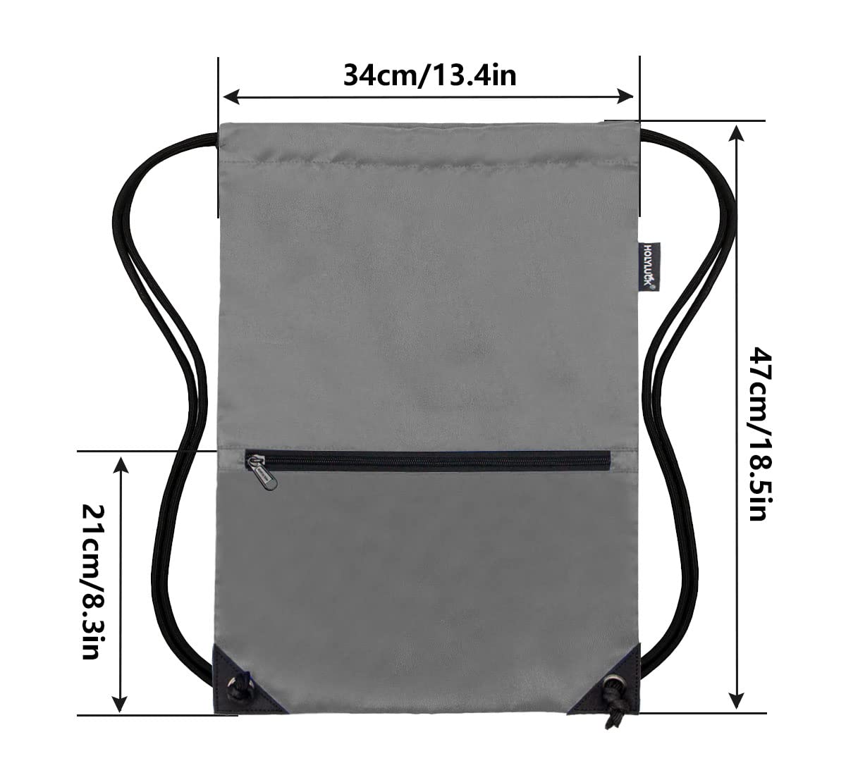 Drawstring Backpack Bag Sport Gym Sackpack  Dark Grey HLC001