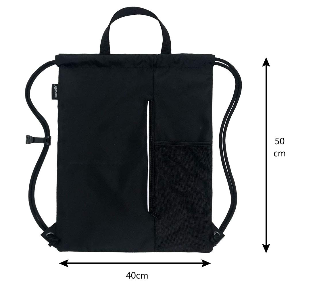 Outdoor Sport Gym Sack Waterproof Drawstring Backpack Bag Dark Grey HLC005