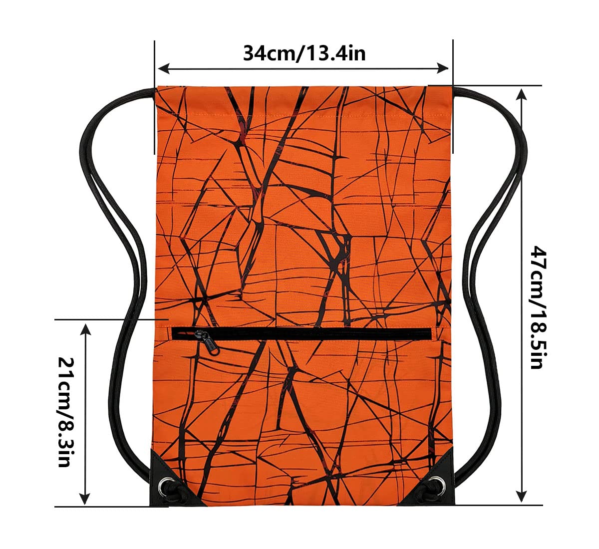 Outdoor Sport Gym Sack Waterproof Drawstring Backpack Bag Metallic-orange HLC001