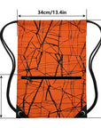 Outdoor Sport Gym Sack Waterproof Drawstring Backpack Bag Metallic-orange HLC001