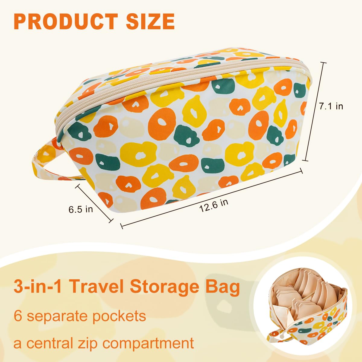 Travel Double Layer Waterproof Organizer Cosmetic Toiletry Bag Fried Egg HLC091