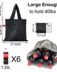 5 Pack Reusable Foldable Grocery Shopping Bags with zip pouch Waterproof