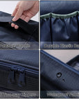 Travel Double Layer Waterproof Organizer Cosmetic Toiletry Bag Navy HLC063