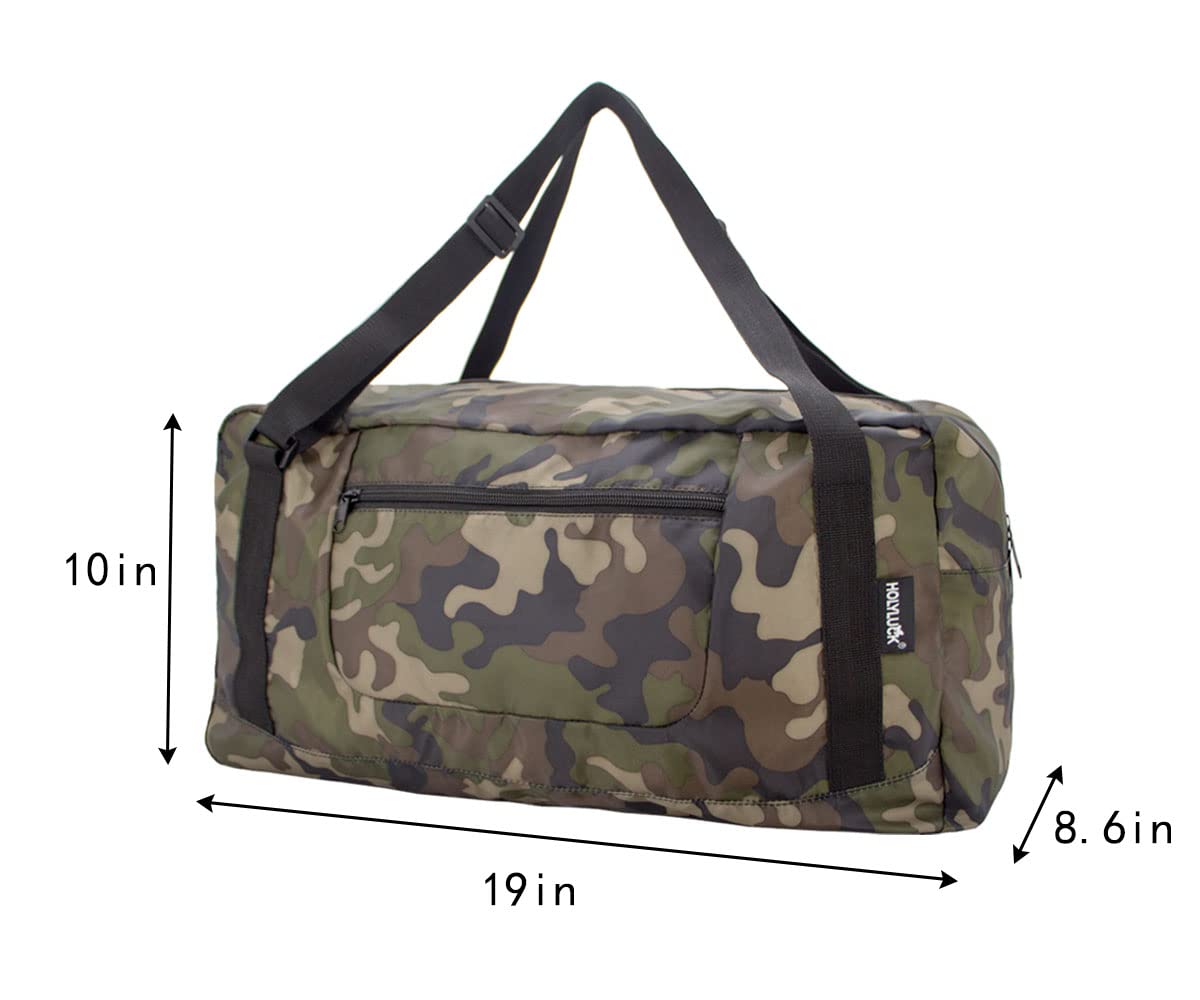 Foldable Travel Duffel Bag For Women & Men Luggage Great for Gym (jungle camo) HLC008