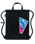 Outdoor Sport Gym Sack Waterproof Drawstring Backpack Bag Navy Blue HLC005