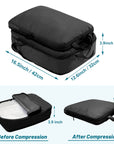 2 Pack Expandable Compression Packing Cubes for Travel, Storage Bag Luggage Black2 HLC069
