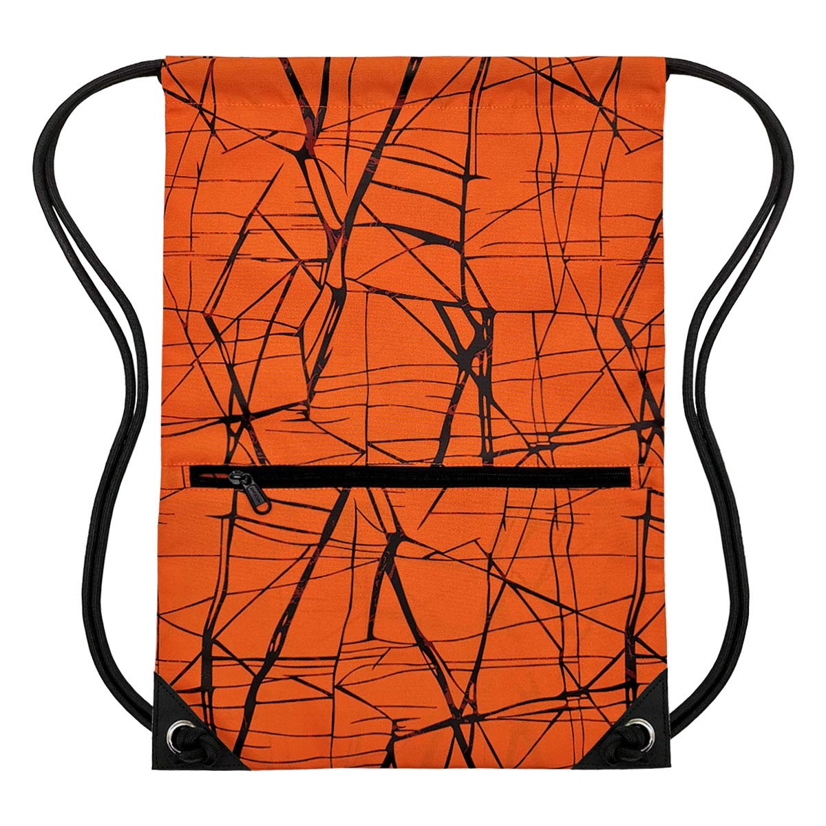 Outdoor Sport Gym Sack Waterproof Drawstring Backpack Bag Metallic-orange HLC001