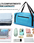Foldable Travel Duffel Bag For Women & Men Luggage Great for Gym - sky blue HLC008