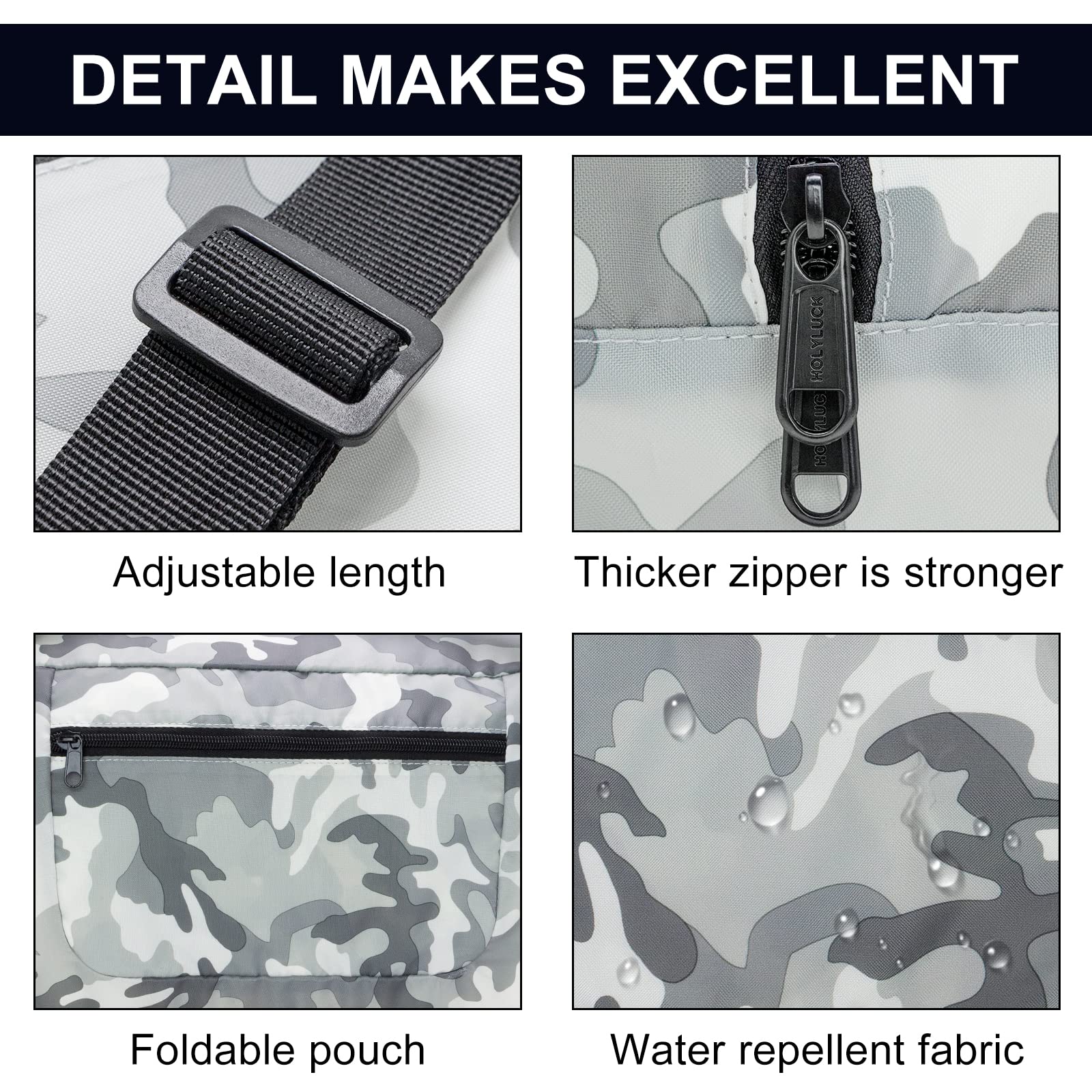 Foldable Travel Duffel Bag For Women & Men Luggage Great for Gym (arctic camo) HLC008