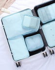 6 Set Travel Packing cubes luggage Organizer Waterproof Shoe Bag Blue  HLC019