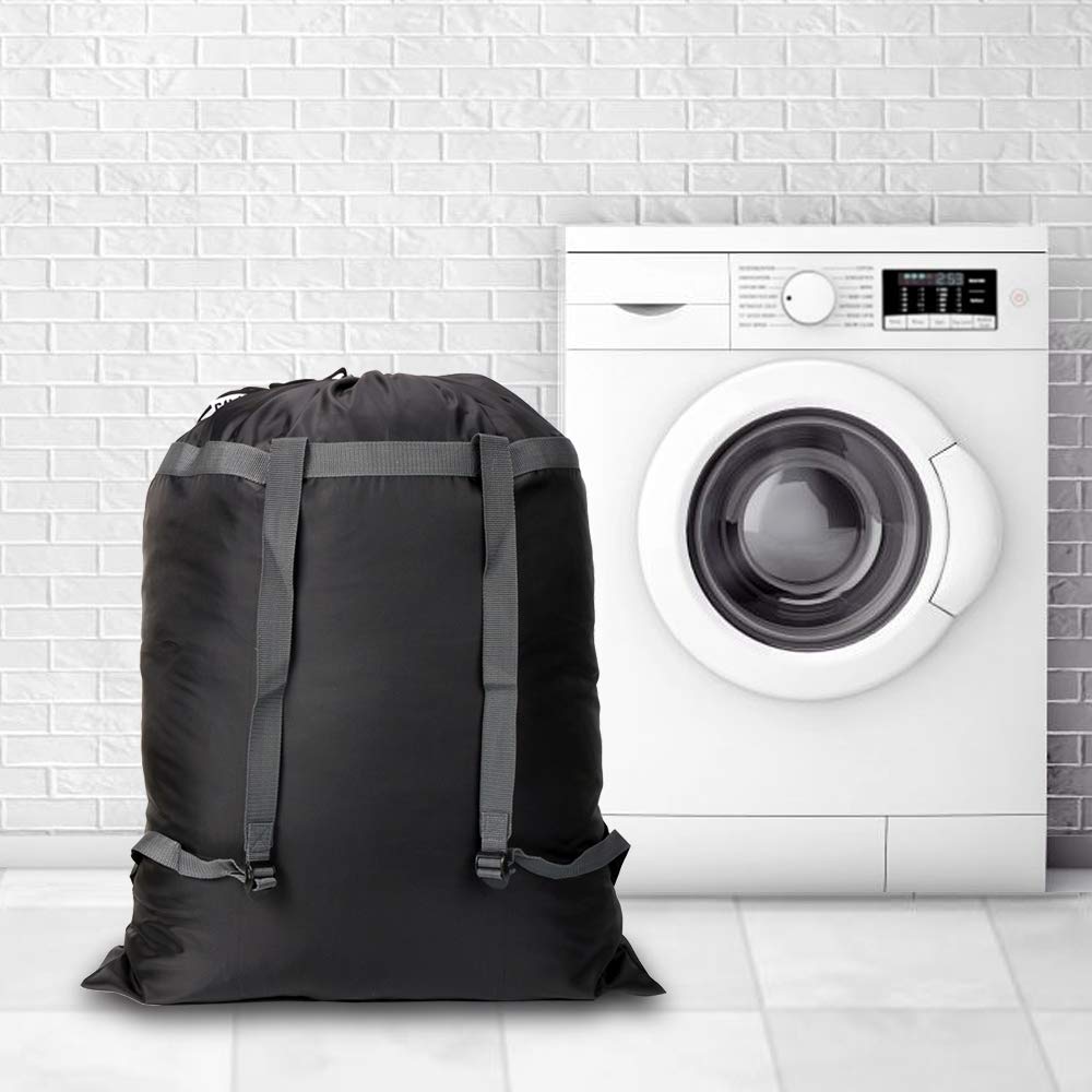 Black Extra Large Laundry Bag Backpack(BLACK) HLC018