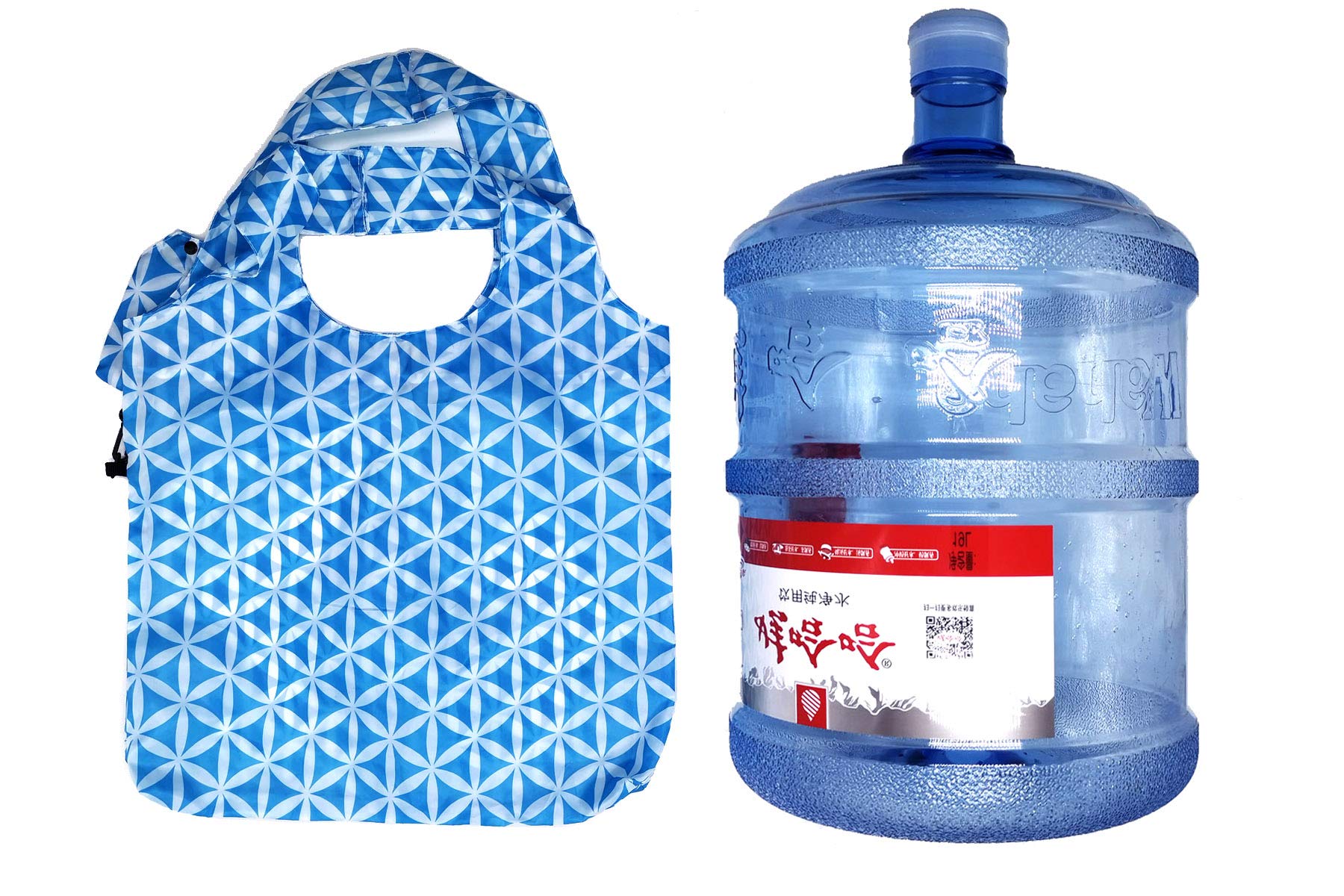 Grocery Bags Heavy Duty Foldable Shopping Tote Bag Blue HLC002
