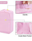 6 Set Travel Packing cubes luggage Organizer Waterproof Shoe Bag Pink  HLC019