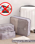 3 Set Waterproof Packing cubes for Travel luggage Lightweight Cubes Grey HLC081