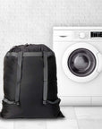 Black Extra Large Laundry Bag Backpack(BLACK) HLC018