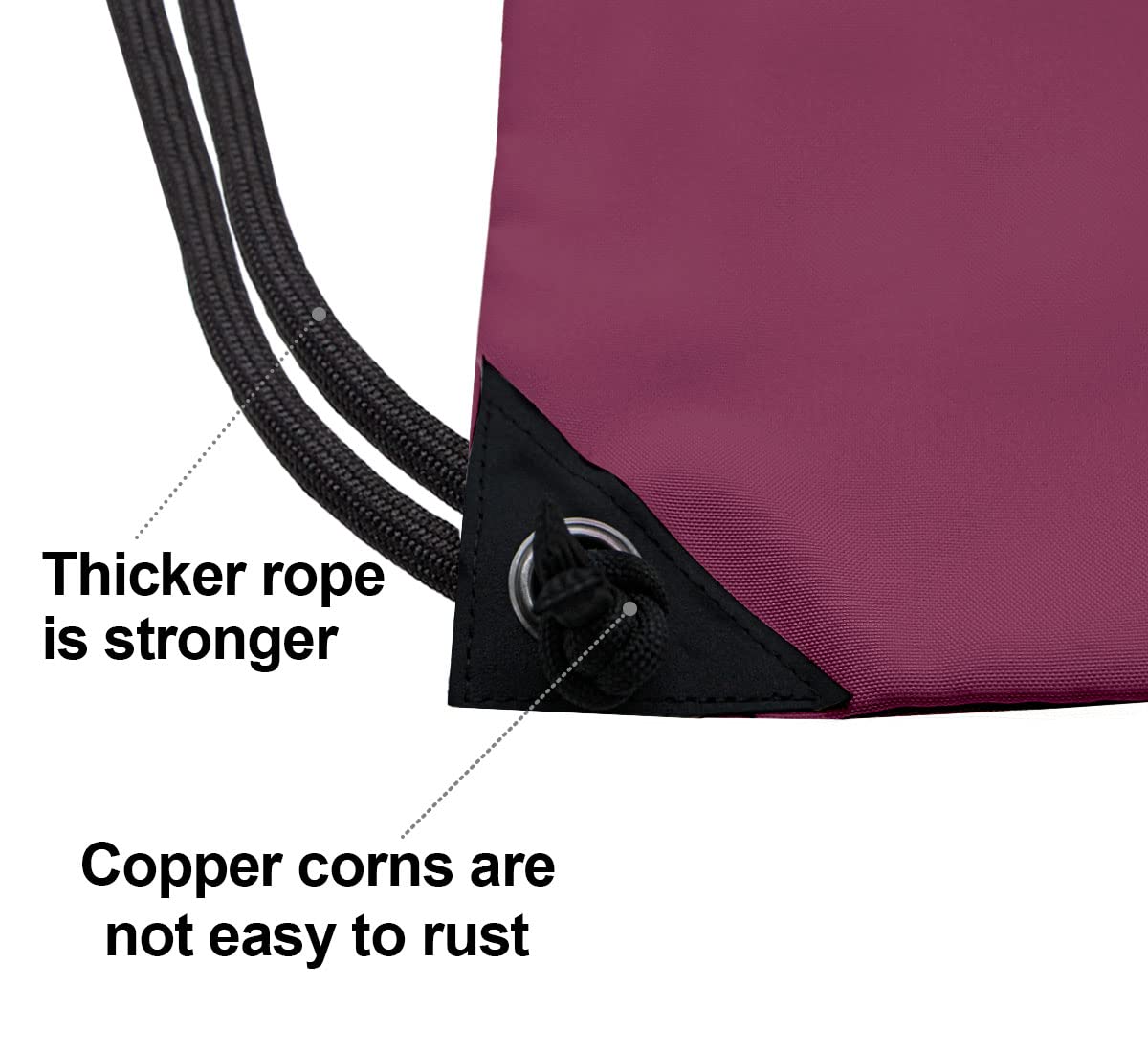 Outdoor Sport Gym Sack Waterproof Drawstring Backpack Bag Burgundy HLC001