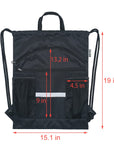 Drawstring Backpack Sports Gym Bag with Shoe Compartment HLC048