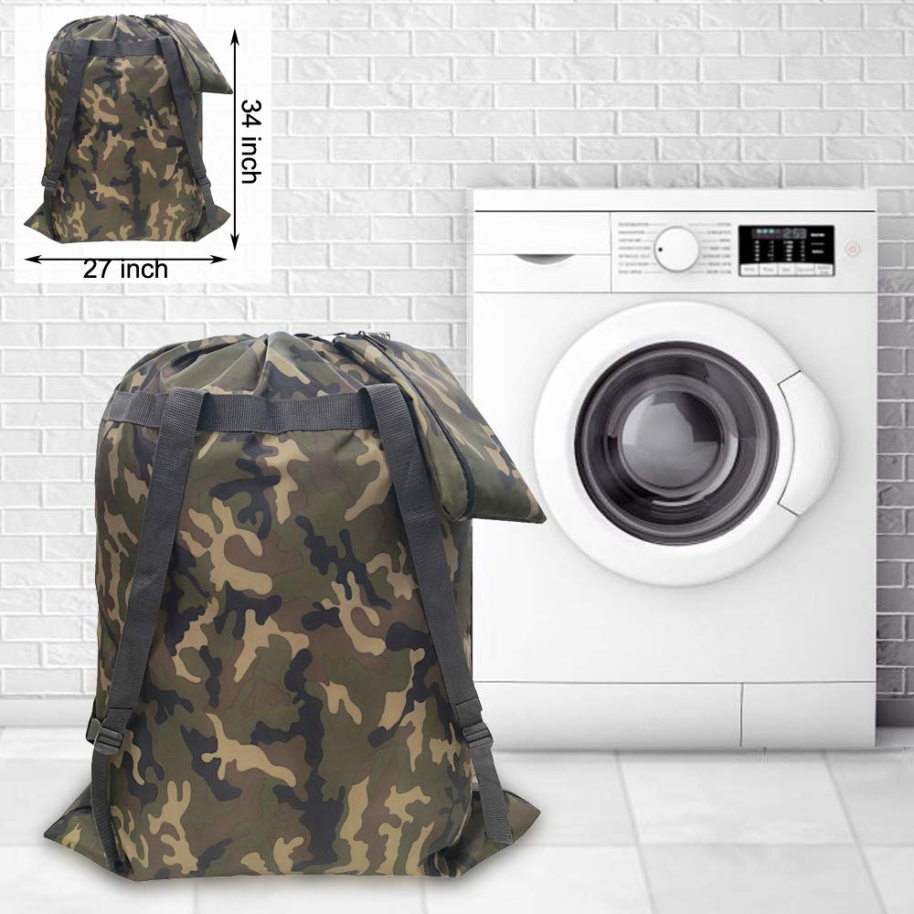 Army Camo Extra Large Laundry Bag Backpack With Drawstring HLC018