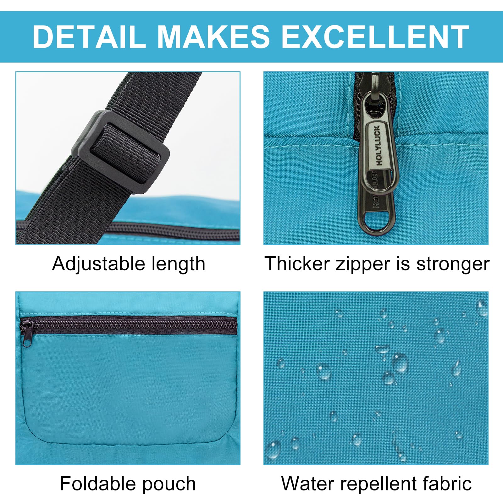 Foldable Travel Duffel Bag For Women & Men Luggage Great for Gym - sky blue HLC008