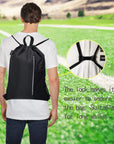 Outdoor Sport Gym Sack Waterproof Drawstring Backpack Bag Dark Grey HLC005