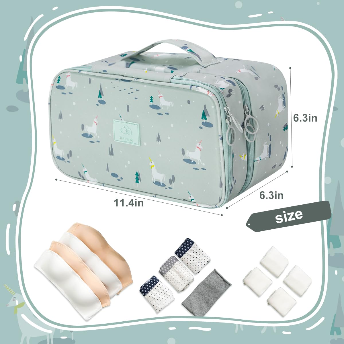 Travel Double Layer Waterproof Organizer Cosmetic Toiletry Bag Blue Green HLC094