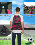 Drawstring Backpack Sports Gym Bag With Multi Pockets PinkGreen Camo HLC004