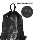 Outdoor Sport Gym Sack Waterproof Drawstring Backpack Bag Blue HLC005