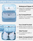 Travel Double Layer Waterproof Organizer Cosmetic Toiletry Bag Ocean Blue HLC063