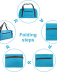 Foldable Travel Duffel Bag For Women & Men Luggage Great for Gym - sky blue HLC008