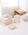 6 Set Travel Packing cubes luggage Organizer Waterproof Shoe Bag Cream  HLC019