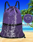 Outdoor Sport Gym Sack Waterproof Drawstring Backpack Bag Purple HLC001