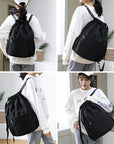 Drawstring Backpack Sports Gym Bag With Multi Pockets  HLC040