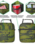 Reusable Insulated Cooler Lunch Bag Leakproof Meal Lunch Box with Multi-Pockets Green Camo HLC025