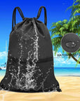 Outdoor Sport Gym Sack Waterproof Drawstring Backpack Bag Ablack HLC001