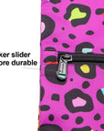 Drawstring Backpack Bag Sport Gym Sackpack Colorful Purple Leopard HLC001